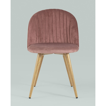 Обеденная группа стол Target 80*80, 4 стула Лион Страйпс велюр розовый