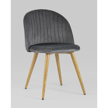 Обеденная группа стол Target 80*80, 4 стула Лион Страйпс велюр серый