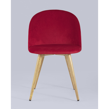 Обеденная группа стол Target 80*80, 4 стула Лион велюр красный