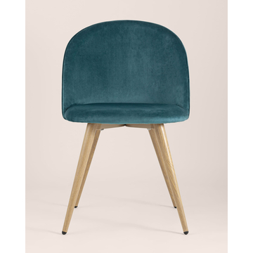 Обеденная группа стол Target 80*80, 4 стула Лион велюр с ромбами аквамарин