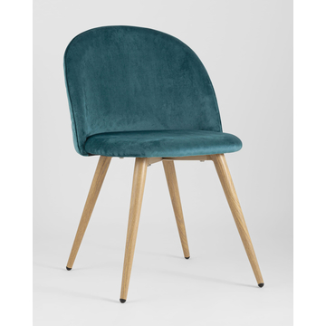 Обеденная группа стол Target 80*80, 4 стула Лион велюр с ромбами аквамарин