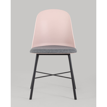 Стул Shell розовый пластиковый ножки металл