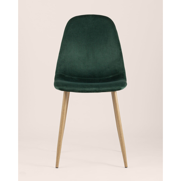 Обеденная группа стол Target 80*80, 4 стула Валенсия велюр темно-зеленый