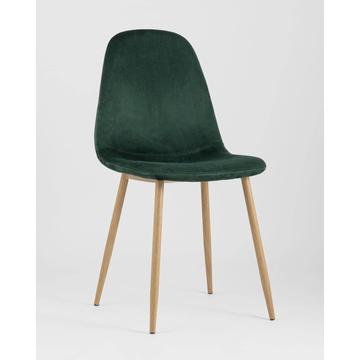 Обеденная группа стол Target 80*80, 4 стула Валенсия велюр темно-зеленый