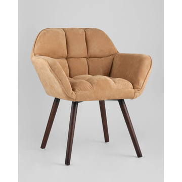 Кресло Брайан бежевый на деревянных ножках