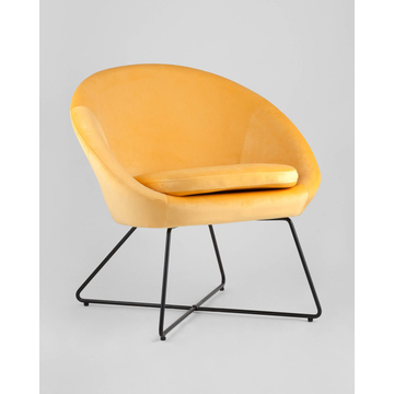 Кресло Колумбия оранжевое велюр на металлических ножках