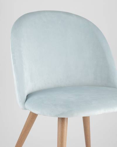 Обеденная группа Освальд, стулья Лион велюр пыльно-голубой