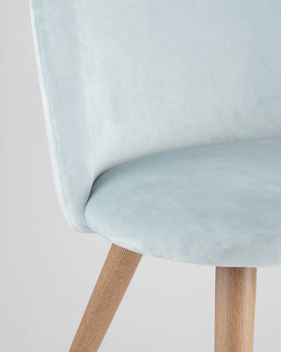 Обеденная группа Освальд, стулья Лион велюр пыльно-голубой