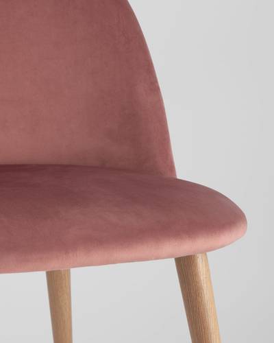 Обеденная группа Освальд, стулья Лион велюр с ромбами розовый