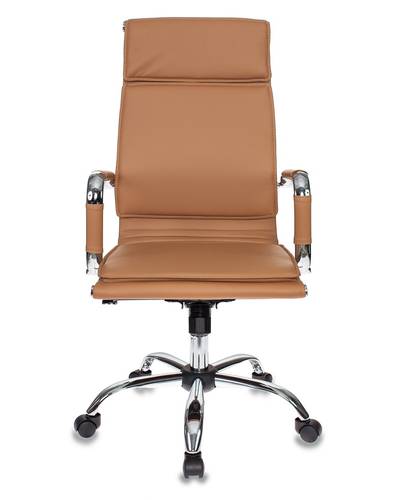 Кресло руководителя Бюрократ CH-993/CAMEL светло-коричневый искусственная кожа крестовина хром