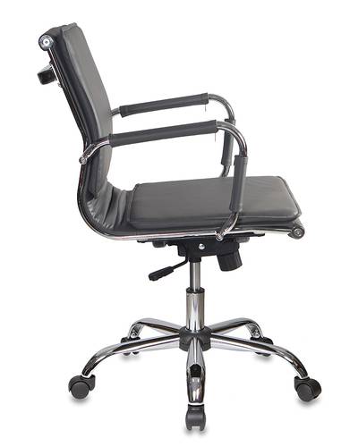 Кресло руководителя Бюрократ CH-993-LOW/GREY низкая спинка серый искусственная кожа крестовина хром