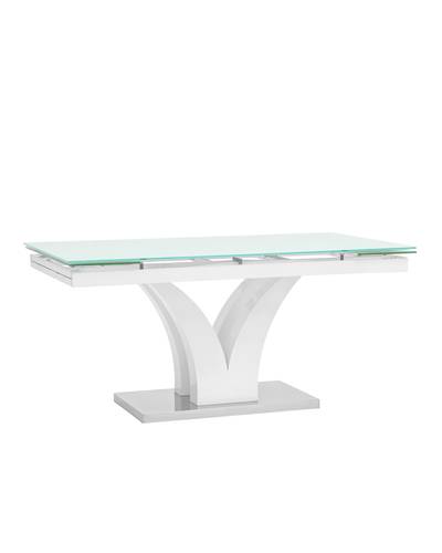 Белый стеклянный раскладной стол