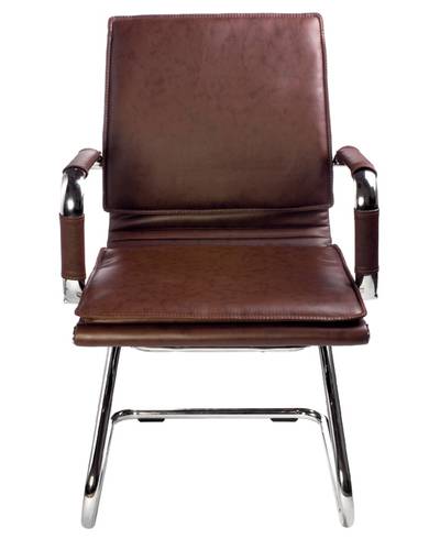 Кресло Бюрократ CH-993-Low-V/Brown на полозьях низкая спинка коричневый искусственная кожа