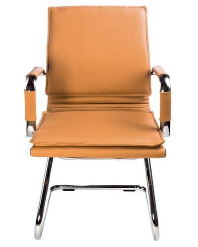 Кресло Бюрократ CH-993-Low-V/Camel на полозьях низкая спинка светло-коричневый искусственная кожа