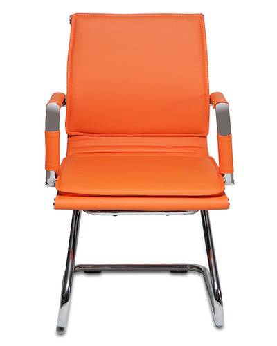 Кресло Бюрократ CH-993-Low-V/orange на полозьях низкая спинка оранжевый искусственная кожа