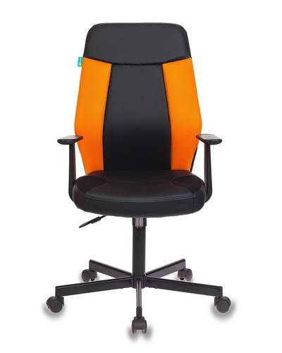 Кресло Бюрократ CH-606/BL+TW-96-1 черный/оранжевый искусст.кожа/ткань крестовина металл