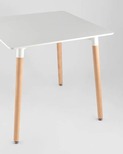 Обеденная группа стол Oslo Square WT белый, 4 стула DSW пэчворк