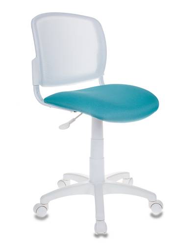 Кресло детское Бюрократ CH-W296NX/15-175 спинка сетка белый TW-15 сиденье бирюзовый 15-175 (пластик белый)