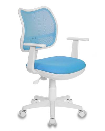 Кресло детское Бюрократ CH-W797/LB/TW-55 спинка сетка голубой сиденье голубой TW-55 колеса белый (пластик белый)