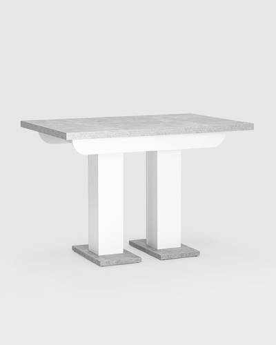 Обеденная группа стол Clyde бетон/белый, стулья Венера велюр серые
