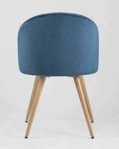 Обеденная группа стол Vector, стулья Лион велюр голубые