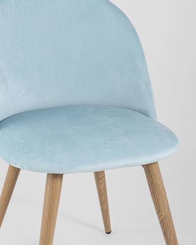 Обеденная группа стол Vector и стулья Лион велюр пыльно-голубой