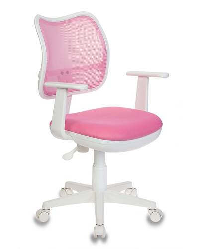 Кресло детское Бюрократ CH-W797/PK/TW-13A спинка сетка розовый сиденье розовый TW-13A колеса белый (пластик белый)