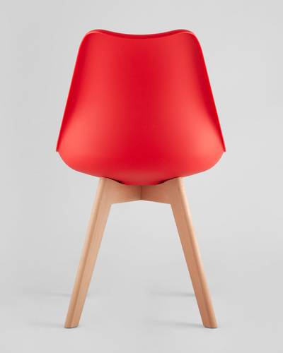 Обеденная группа стол Стокгольм 160-220*90, 6 стульев Frankfurt красные