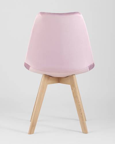 Обеденная группа стол Стокгольм 160-220*90, 6 стульев Frankfurt велюр розовые
