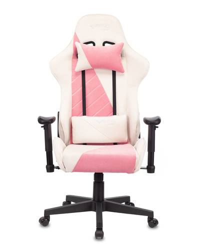 Кресло игровое Бюрократ VIKING X белый/розовый