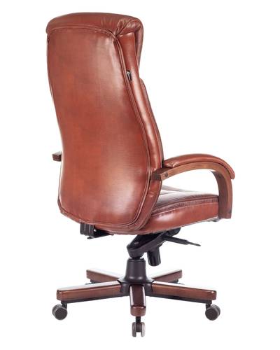 Кресло руководителя Бюрократ T-9922WALNUT светло-коричневый Leather Eichel кожа крестовина металл/дерево