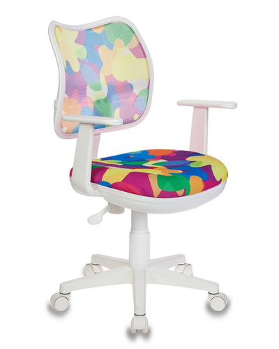 Кресло детское Бюрократ CH-W797/ABSTRACT спинка сетка мультиколор абстракция сиденье мультиколор абстракт колеса белый (пластик белый)