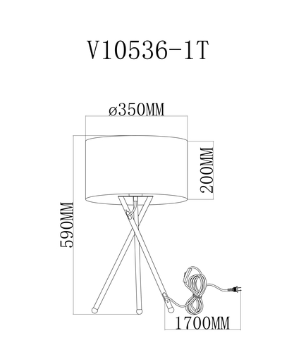 Лампа настольная Moderli V10536-1T Palma