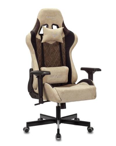 Кресло игровое Бюрократ VIKING 7 KNIGHT BR FABRIC коричневый текстиль/эко.кожа
