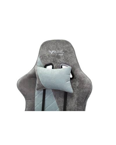 Кресло игровое бюрократ viking x fabric серый серо голубой с подголов крестовина пластик