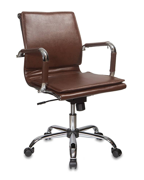 Кресло руководителя Бюрократ CH-993-LOW/BROWN низкая спинка коричневый искусственная кожа крестовина