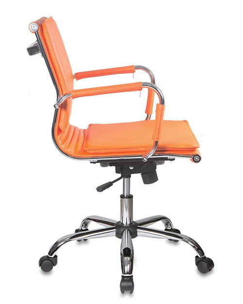 Кресло руководителя Бюрократ CH-993-LOW/ORANGE низкая спинка оранжевый искусственная кожа крестовина