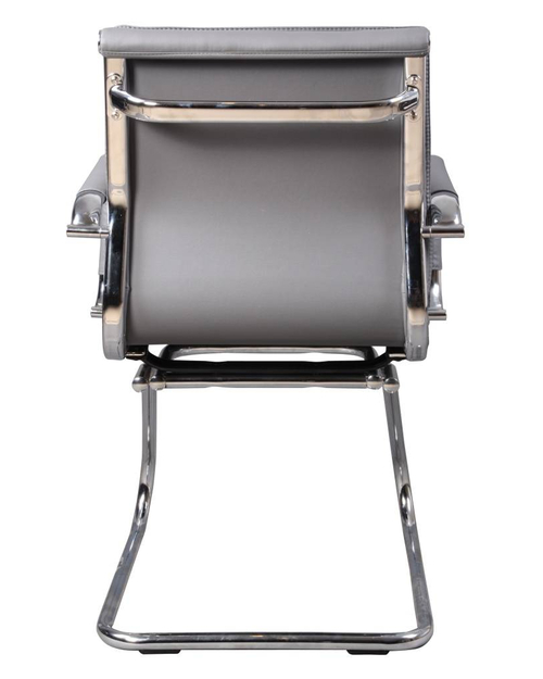 Кресло Бюрократ CH-993-Low-V/grey на полозьях низкая спинка серый искусственная кожа