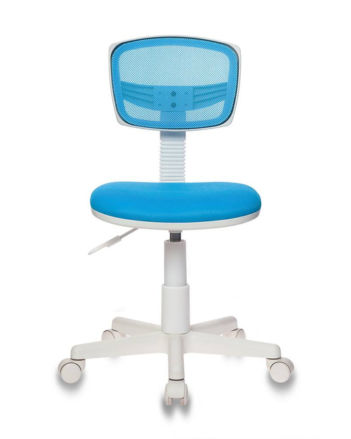 Кресло детское Бюрократ CH-W299/LB/TW-55 спинка сетка голубой TW-31 TW-55 (пластик белый)
