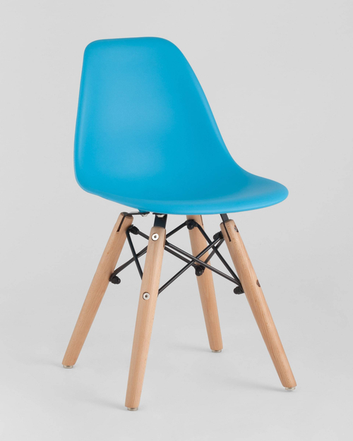 Комплект детский стол Eames DSW, 4 голубых стула