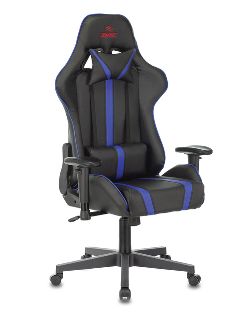 Кресло игровое Бюрократ VIKING ZOMBIE A4 BL черный/синий искусственная кожа