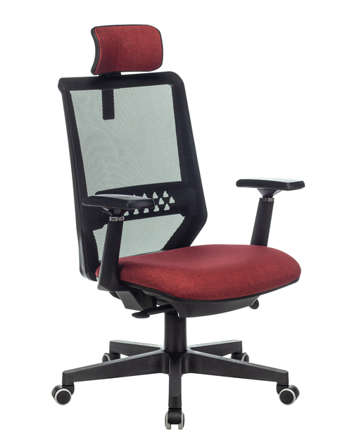 Кресло руководителя Бюрократ EXPERT черный TW-01 сиденье красный 38-410 сетка/ткань с подголов. крестовина пластик