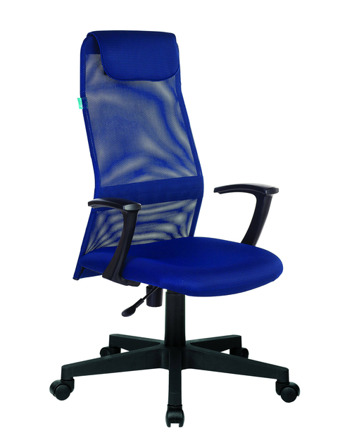 Кресло руководителя Бюрократ KB-8 синий TW-05N TW-10N сетка с подголов. крестовина пластик