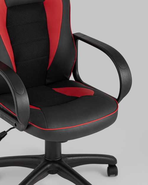 Кресло компьютерное игровое Кратос экокожа черный/красный