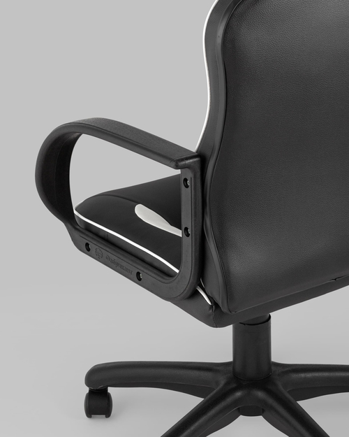 Кресло компьютерное игровое Кратос экокожа черный/белый