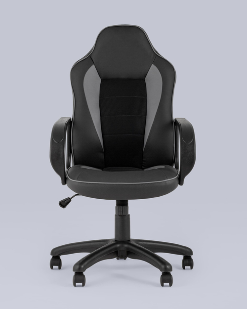 Кресло компьютерное игровое Кратос экокожа черный/серый