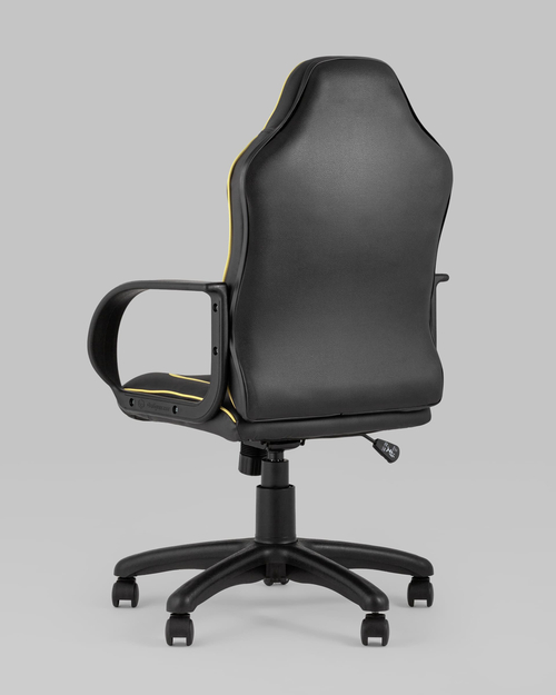 Кресло компьютерное игровое Кратос экокожа черный/жёлтый