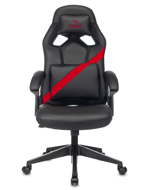 Кресло игровое Бюрократ ZOMBIE DRIVER черный/красный искусственная кожа с подголов. крестовина плас