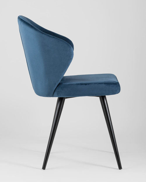 Обеденная группа стол Clyde бетон/белый, стулья Танго велюр синие