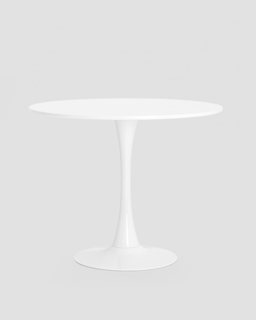 Обеденная группа стол Tulip D90 белый, стулья Eames Style DSW белые 4 шт.